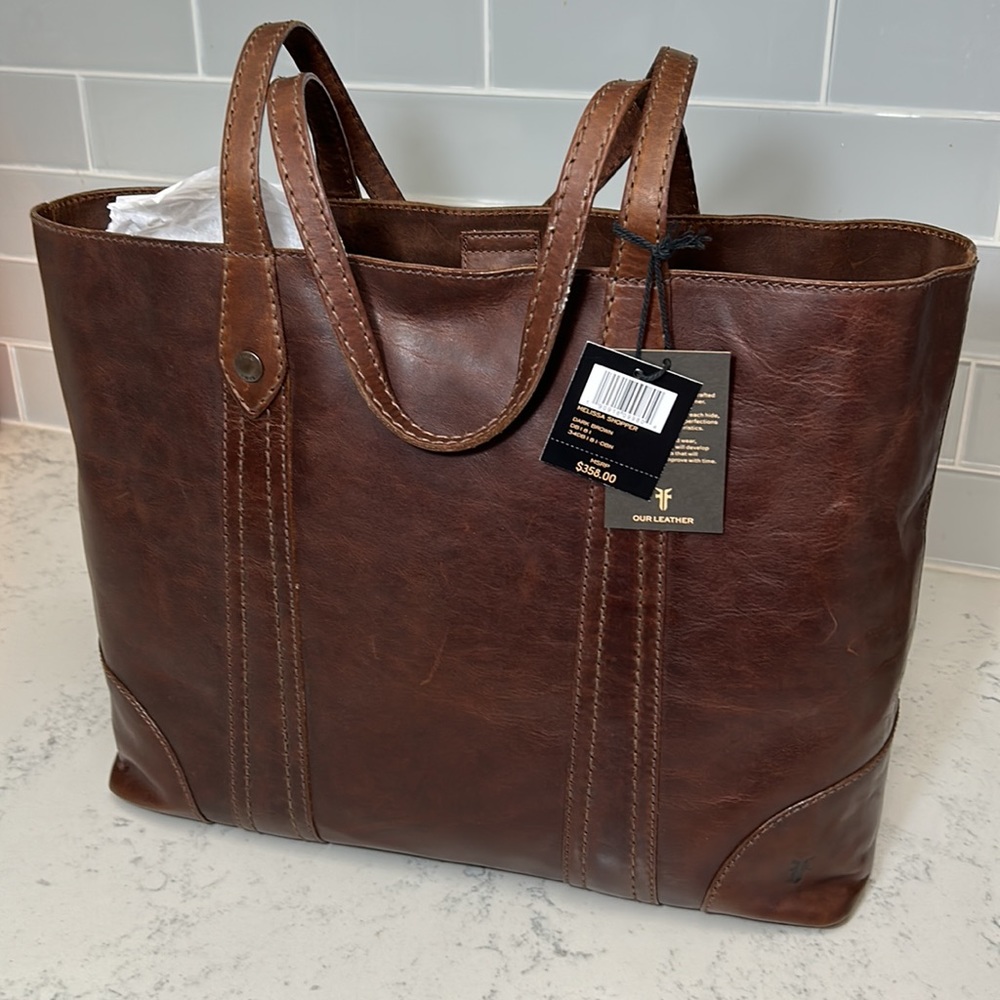 FRYE Melissa Shopper Purse Shoulderbag Tote NWT Dark Brown